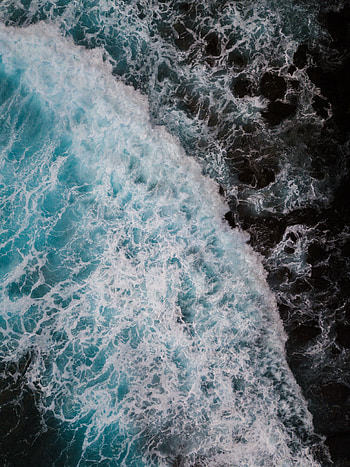 Nature, Water, Sea, Waves, View From Above HD phone wallpaper