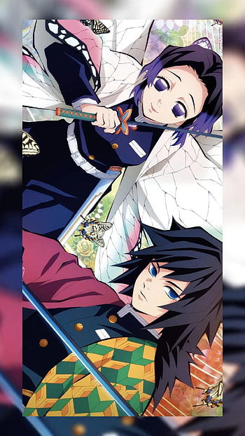 Shinobu and Giyu, kocho, giyutomioka, kimetsunoyaiba, kamado, tanjiro, tanjirokamado, demonslayer, shinobukocho HD phone wallpaper