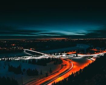 Cities, View From Above, Canada, Night City, Edmonton HD wallpaper