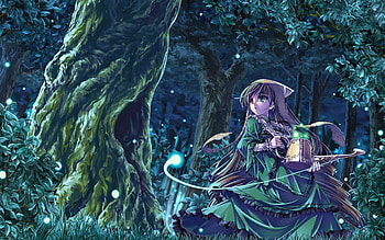 Cute Girl, cute, girl, anime, forest HD wallpaper