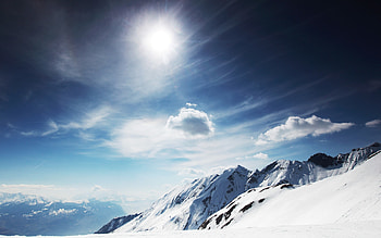 Sunny Snowy Mountains HD wallpaper