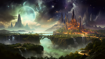 Mystical Castle Landscape, castle, fantasy, landscape, fantasy landscape HD wallpaper