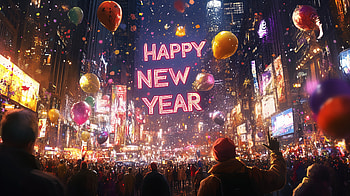 Vibrant Happy New Year Celebration, Happy New Year, New Year, celebration, fireworks, Times Square HD wallpaper