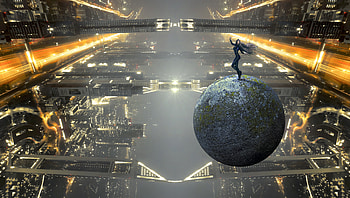 Science Ficition City Buildings Up Down , science-fiction, scifi, city, artist, artwork HD wallpaper