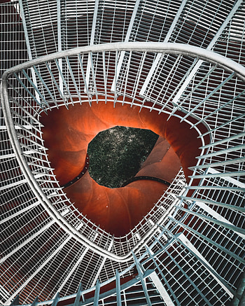 Architecture, Miscellanea, Miscellaneous, Construction, Design, Stairs, Ladder, Metal, Metallic, Spiral HD phone wallpaper