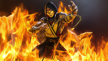 Scorpion Hell Warrior, scorpion, mortal-kombat, games, art, artwork, digital-art, video-games, pixiv HD wallpaper