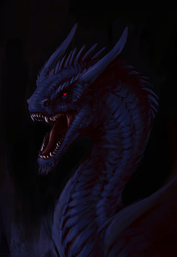Art, Dark, Grin, Dragon, Being, Creature, Fantastic HD phone wallpaper