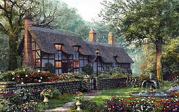 big farmhouse, garden, farm, country, house HD wallpaper