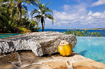 Paradise Pool, swimming, island, sea, hawaii, paradise, coconut, beach, pool, islands, drink, ocean, polynesia HD wallpaper