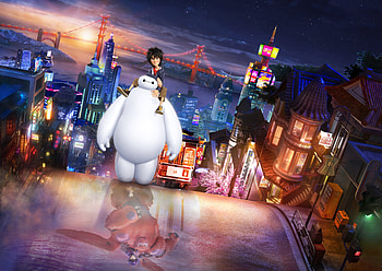 Hiro Hamada And Baymax In Big Hero 6, big-hero-6, movies, animated-movies, cartoons HD wallpaper