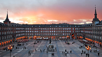 Madrid Spain During Sunset Travel HD wallpaper