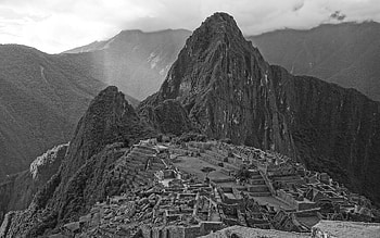 Nature, Mountains, Structure, Bw, Chb, Ruin, Ruins HD wallpaper
