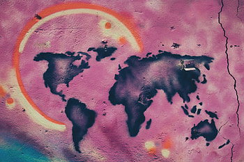 Texture, Textures, Paint, Wall, Graffiti, Map, Street Art, Continents HD wallpaper