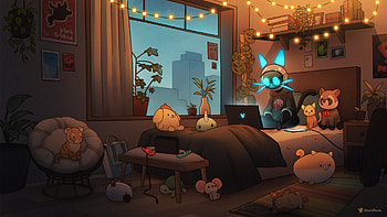 Cozy Lofi Room - Cartoon, lofi, room, cartoon HD wallpaper