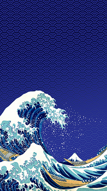 the great wave, waves, art, blue, artist, sea HD phone wallpaper
