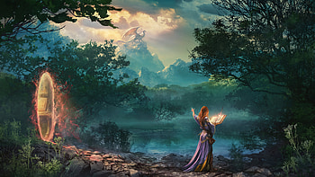 The Magic Brush Dragon Priest , dragon, artist, artwork, digital-art, artstation HD wallpaper