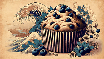 Blueberry Muffin Artistic, muffin, blueberry muffin, floral design HD wallpaper