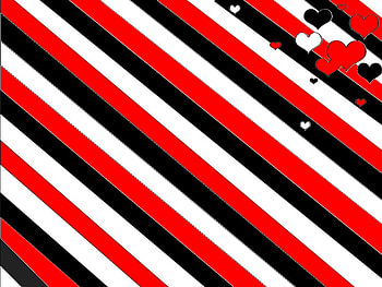 RED, WHITE ,BLACK, hearts, stripes, white, ted HD wallpaper