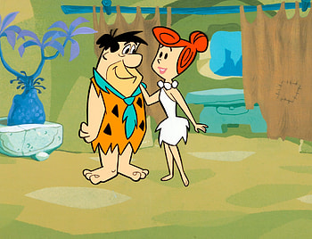 Fred and Wilma Flintstone, Vintage publicity cel, Classic cartoon characters, Bedrock nostalgia HD wallpaper