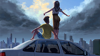Weather For Love, couple, love, artist, artwork, digital-art HD wallpaper