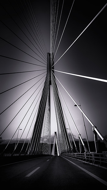 Travels, Bridge, Architecture, Monochrome HD phone wallpaper