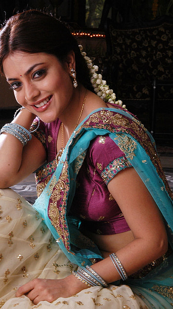 Nisha Agrawal, telugu actress, saree beauty HD phone wallpaper