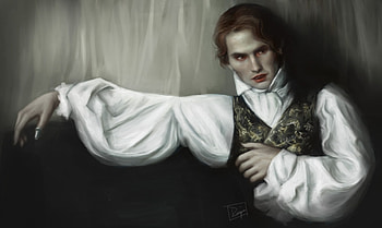 Lestat de Lioncourt, fantasy, art, deniz daruga, man, portrait, lestat, vampire, anne rice HD wallpaper