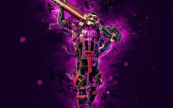 Purple Rune JB Chimpanski, , purple neon lights, Fortnite Battle Royale, Fortnite characters, Purple Rune JB Chimpanski Skin, Fortnite, Purple Rune JB Chimpanski Fortnite HD wallpaper