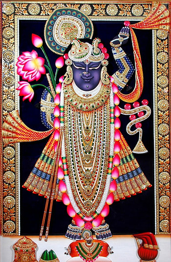 The Shrinathji Temple is dedicated to one of the Avatars of Lord Krishna, Shrinathji located in Natwar. Krishna radha painting, Krishna, Lord krishna HD phone wallpaper