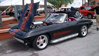 Corvette, Black, Side Pipes, Flames, Gm HD wallpaper
