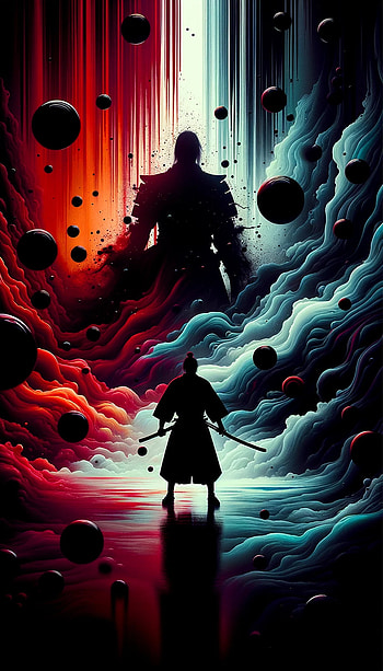 Samurai facing a strong ennemy, samurai, Japan, fight, Japanese HD phone wallpaper