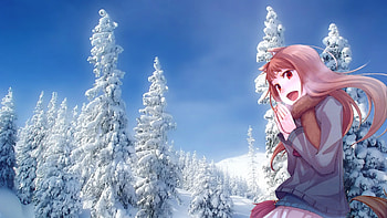 Preview girl, spice wolf, winter, cold, forest HD wallpaper