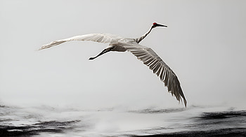 Origami Whooping Crane — White, Animal, Bird HD wallpaper