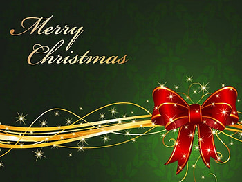 Christmas greeting, christmas, green, sparkle, geeting, gold, bow HD wallpaper