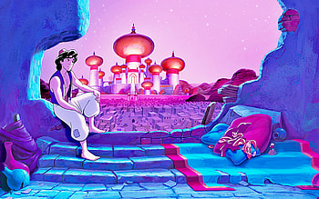 Aladdin cartoon, Animation palace, Walt Disney characters HD wallpaper