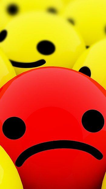 Sad Smile, Sad, Smiley Ball HD phone wallpaper