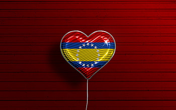 I Love Loja, , realistic balloons, red wooden background, Day of Loja, ecuadorian provinces, flag of Loja, Ecuador, balloon with flag, Provinces of Ecuador, Loja flag, Loja HD wallpaper