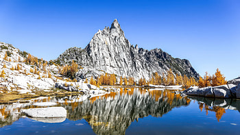 Beautiful Mountains Snow Refelction, mountains, snow, mountain, lake, river, nature HD wallpaper