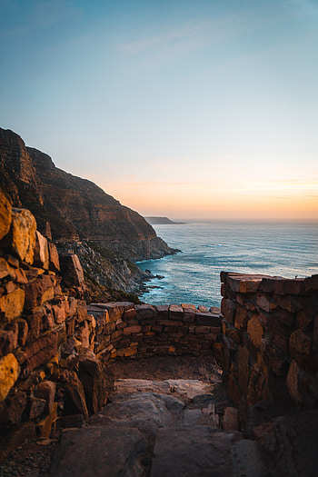 Nature, Stones, Sea, Rocks, Shore, Bank, Stairs, Ladder HD phone wallpaper