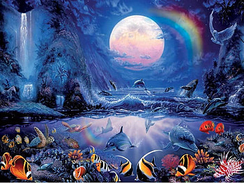 Magical Dreams, night, dreams, magic, moon, puzzle, jigsaw HD wallpaper