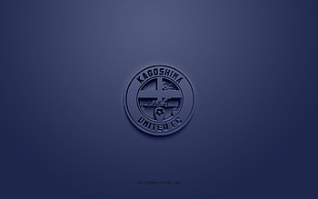 Kagoshima United FC, creative 3D logo, blue background, J3 League, 3d emblem, Japan Football Club, Kagoshima, Japan, 3d art, football, Kagoshima United FC 3d logo HD wallpaper