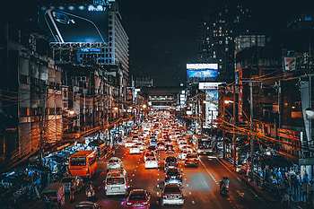 Cities, Night, Cars, Traffic, Street HD wallpaper