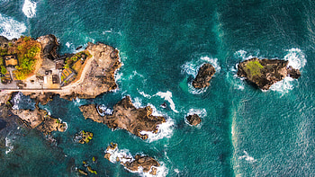 Bali Islands, coast, aerial view HD wallpaper