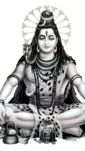 Shankar Mahadev, Black And White, lord mahadev HD phone wallpaper