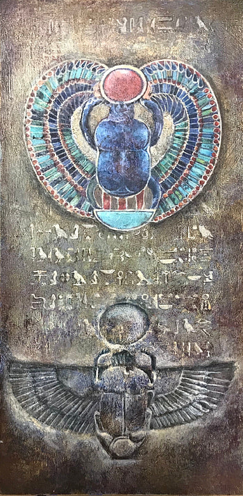 Egyptian Scarab, Realistic painting, King Tut inspired, Artistic expression HD phone wallpaper