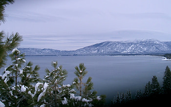 Lake Tahoe, lakes, snow, nature, mountains, forest HD wallpaper