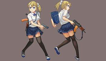 Anime Schoolgirl, skirt, girl, school, anime HD wallpaper