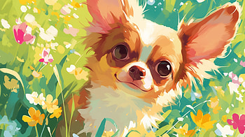 Charming Chihuahua - Floral Background, chihuahua HD wallpaper