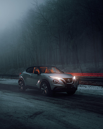 Nissan, Cars, Road, Fog, Car, Grey, Side View, Nissan Juke HD phone wallpaper