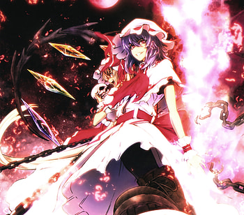 Anime girls, touhou, flandre scarlet, remilia scarlet HD wallpaper